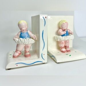Vintage Michel & Company Cherubs Ballerina Bookends